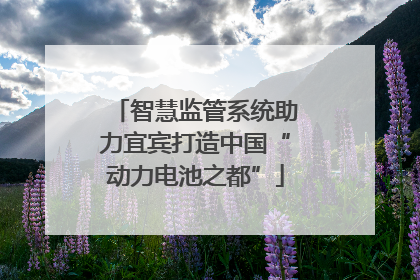 智慧监管系统助力宜宾打造中国“动力电池之都”