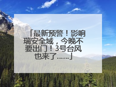 最新预警！影响瑞安全域，今晚不要出门！3号台风也来了……