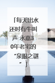每天出水还时有牛叫声 永嘉30年老宅的“泉眼之谜”