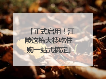 正式启用！江陵这栋大楼吃住购一站式搞定