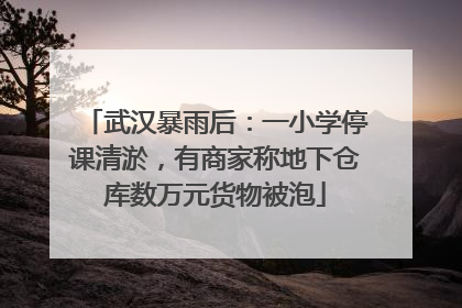 武汉暴雨后：一小学停课清淤，有商家称地下仓库数万元货物被泡