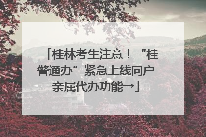 桂林考生注意！“桂警通办”紧急上线同户亲属代办功能→