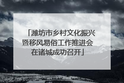潍坊市乡村文化振兴暨移风易俗工作推进会在诸城成功召开