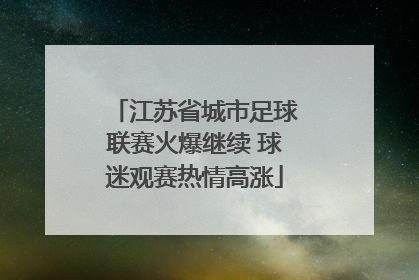江苏省城市足球联赛火爆继续 球迷观赛热情高涨