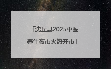 沈丘县2025中医养生夜市火热开市