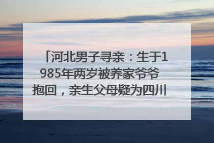 河北男子寻亲：生于1985年两岁被养家爷爷抱回，亲生父母疑为四川仪陇人｜红星寻人