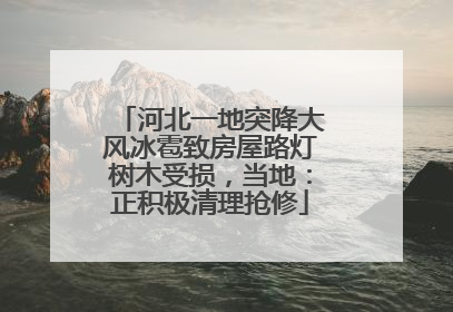 河北一地突降大风冰雹致房屋路灯树木受损，当地：正积极清理抢修