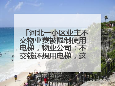 河北一小区业主不交物业费被限制使用电梯，物业公司：不交钱还想用电梯，这钱谁出？