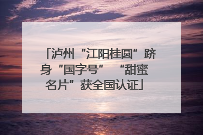 泸州“江阳桂圆”跻身“国字号” “甜蜜名片”获全国认证