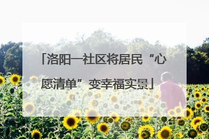 洛阳一社区将居民“心愿清单”变幸福实景