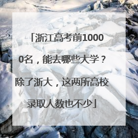 浙江高考前10000名，能去哪些大学？除了浙大，这两所高校录取人数也不少
