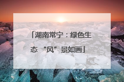 湖南常宁：绿色生态 “风”景如画