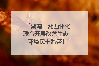 湖南：湘西怀化联合开展改善生态环境民主监督