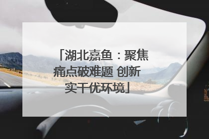 湖北嘉鱼：聚焦痛点破难题 创新实干优环境