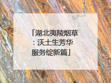湖北夷陵烟草：沃土生芳华 服务绽新篇