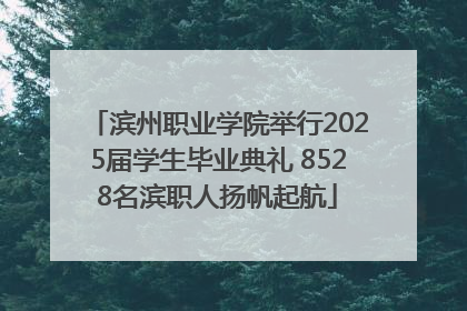 滨州职业学院举行2025届学生毕业典礼 8528名滨职人扬帆起航