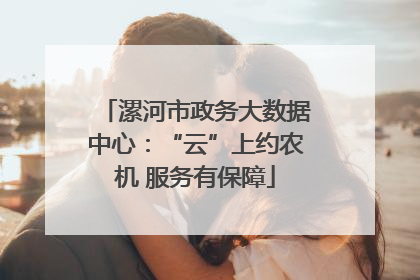 漯河市政务大数据中心：“云”上约农机 服务有保障