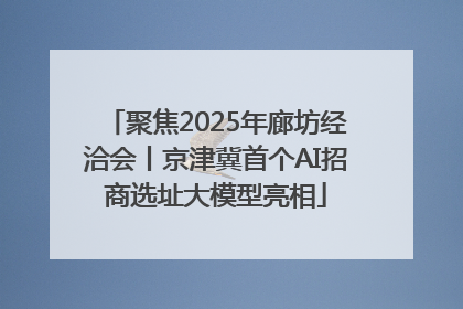 聚焦2025年廊坊经洽会丨京津冀首个AI招商选址大模型亮相