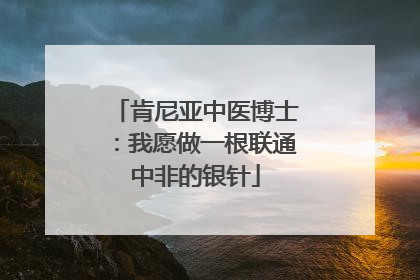 肯尼亚中医博士：我愿做一根联通中非的银针