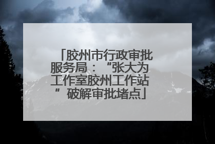 胶州市行政审批服务局：“张大为工作室胶州工作站”破解审批堵点