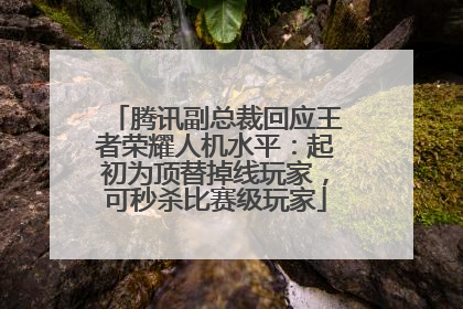 腾讯副总裁回应王者荣耀人机水平：起初为顶替掉线玩家，可秒杀比赛级玩家