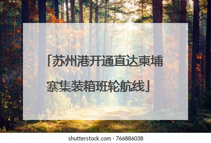 苏州港开通直达柬埔寨集装箱班轮航线