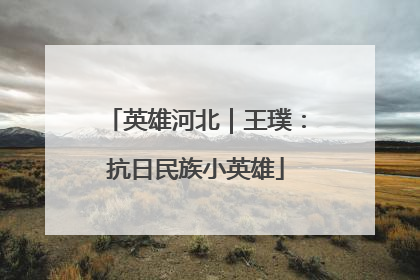英雄河北｜王璞：抗日民族小英雄