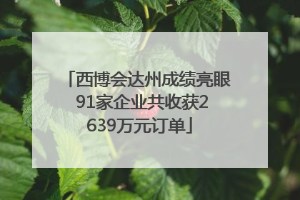 西博会达州成绩亮眼 91家企业共收获2639万元订单