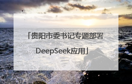 贵阳市委书记专题部署DeepSeek应用
