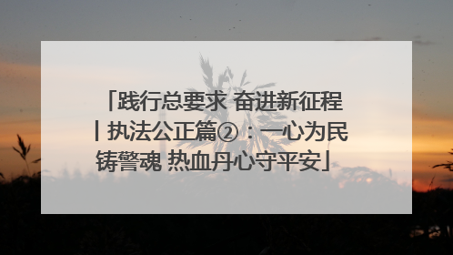 践行总要求 奋进新征程丨执法公正篇②：一心为民铸警魂 热血丹心守平安