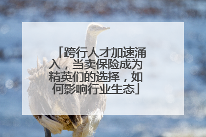 跨行人才加速涌入，当卖保险成为精英们的选择，如何影响行业生态