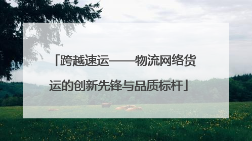 跨越速运——物流网络货运的创新先锋与品质标杆