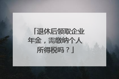 退休后领取企业年金，需缴纳个人所得税吗？