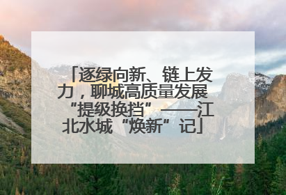 逐绿向新、链上发力，聊城高质量发展“提级换挡”——江北水城“焕新”记