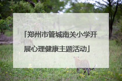 郑州市管城南关小学开展心理健康主题活动