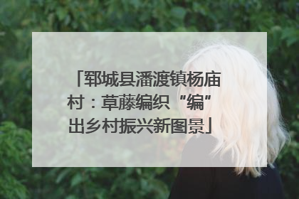 郓城县潘渡镇杨庙村：草藤编织“编”出乡村振兴新图景