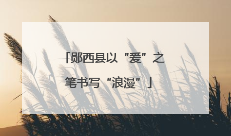 郧西县以“爱”之笔书写“浪漫”