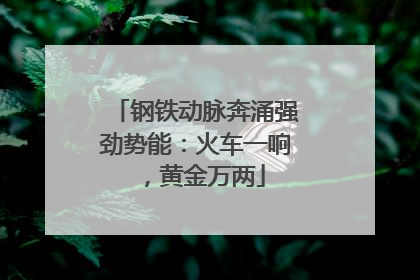 钢铁动脉奔涌强劲势能：火车一响，黄金万两
