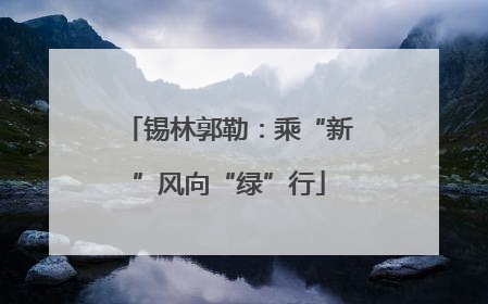 锡林郭勒：乘“新”风向“绿”行