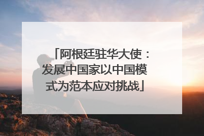 阿根廷驻华大使：发展中国家以中国模式为范本应对挑战
