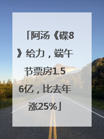 阿汤《碟8》给力，端午节票房1.56亿，比去年涨25%