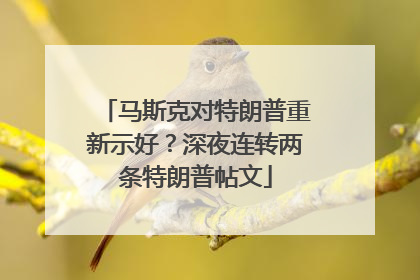 马斯克对特朗普重新示好？深夜连转两条特朗普帖文