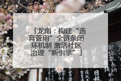 龙南：构建“选育管用”全链条闭环机制 激活社区治理“新引擎”