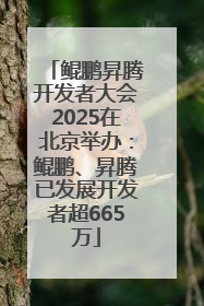 鲲鹏昇腾开发者大会2025在北京举办：鲲鹏、昇腾已发展开发者超665万