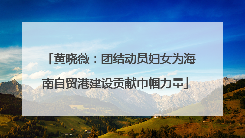黄晓薇：团结动员妇女为海南自贸港建设贡献巾帼力量