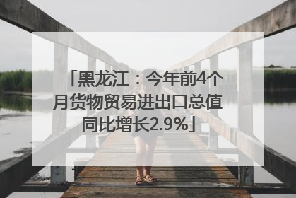 黑龙江：今年前4个月货物贸易进出口总值同比增长2.9%
