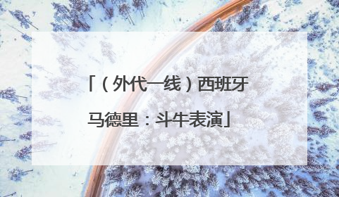 （外代一线）西班牙马德里：斗牛表演