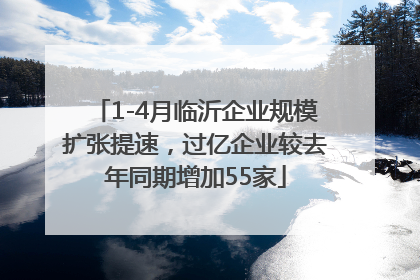 1-4月临沂企业规模扩张提速，过亿企业较去年同期增加55家