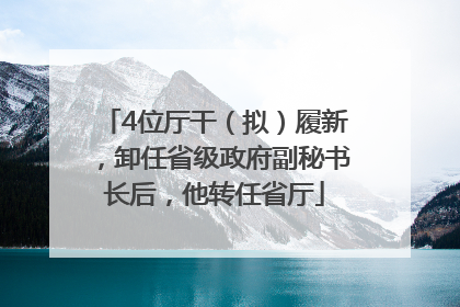 4位厅干（拟）履新，卸任省级政府副秘书长后，他转任省厅