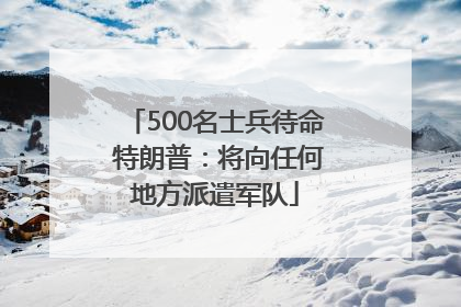 500名士兵待命 特朗普：将向任何地方派遣军队